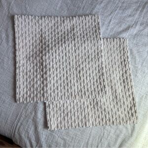 Textured Cream Square Pillow Covers x 2 NWOT